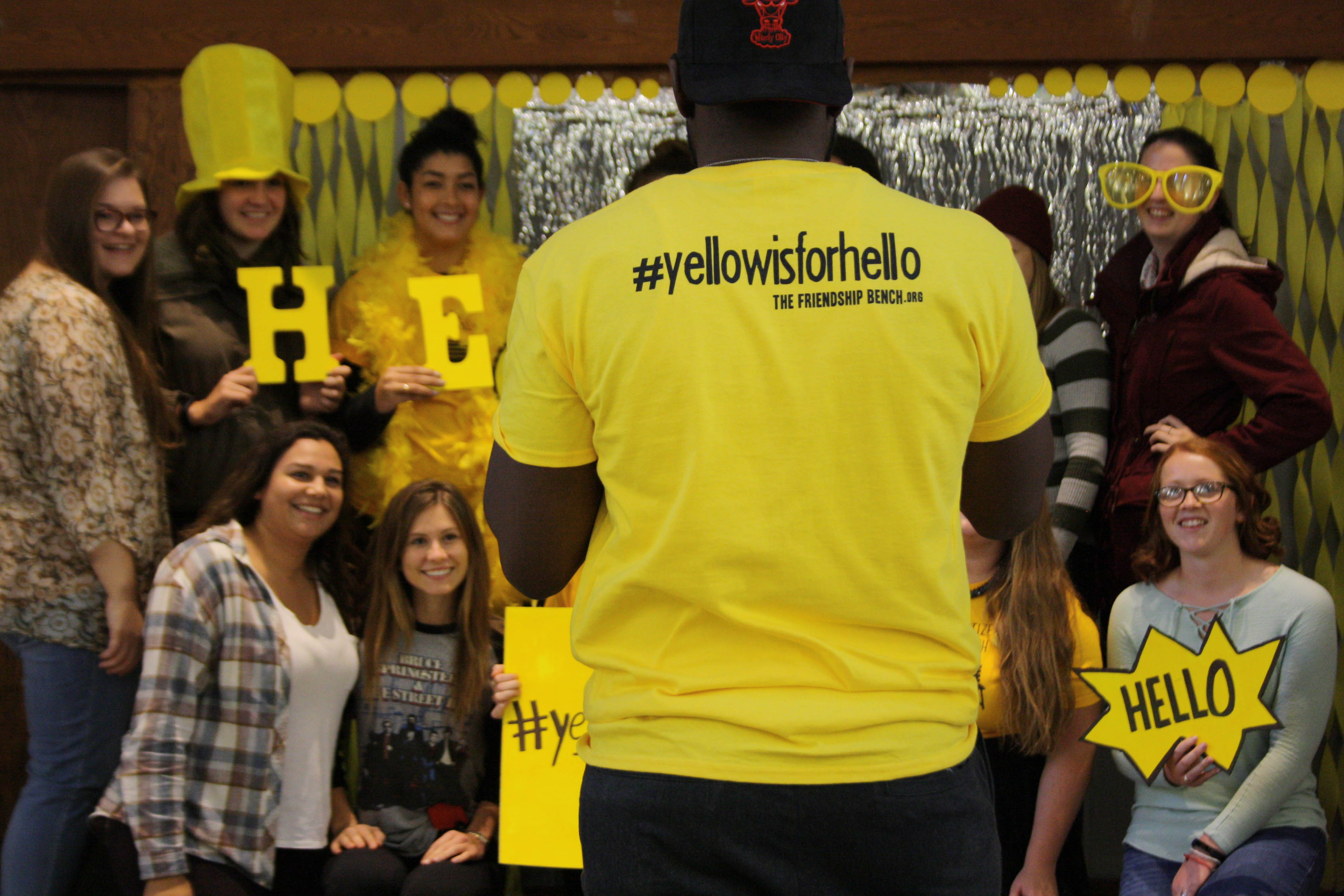 #YellowIsForHello The Friendship Bench Trent University 